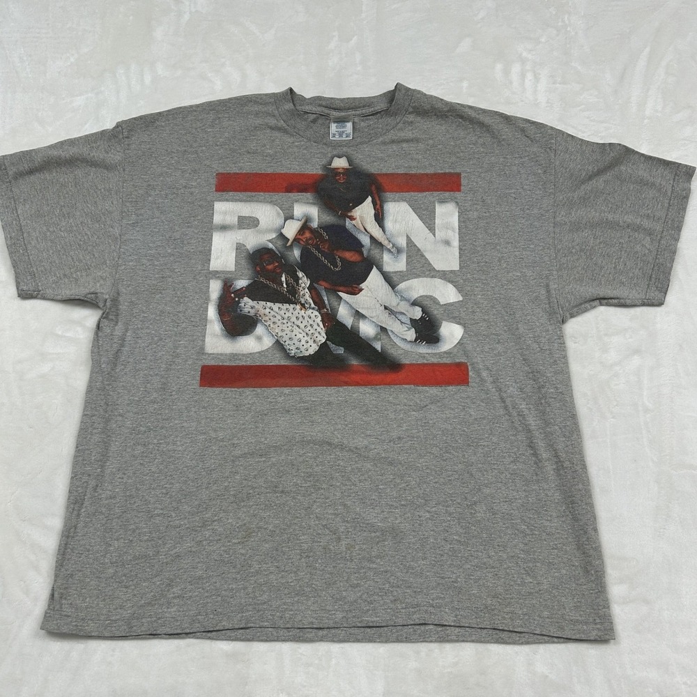 Alstyle Run-D.M.C. Graphic Tee Mens 2XL Gray Short Sleeve Hip Hop Rap T-Shirt